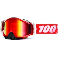 Óculos 100% racecraft fire red lente espelhada vermelha