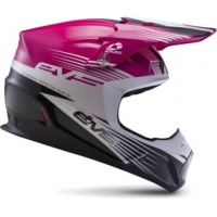 Capacete evs t5 works rosa/branco/preto