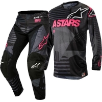 Conj. calÇa/camisola alpinestars racer tactical pre./rosa 2018