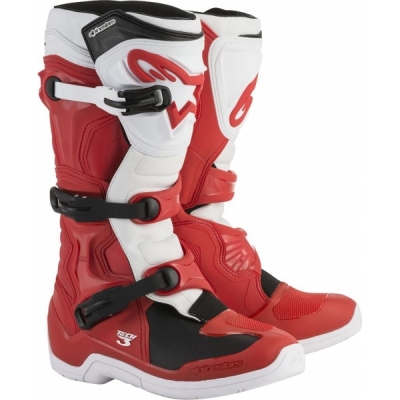 Botas alpinestars tech 3 vermelho/branco 2018