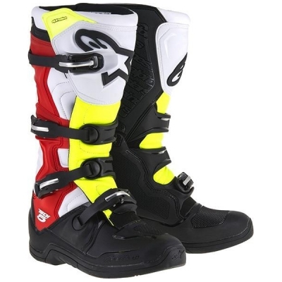 Botas alpinestars tech 5 preto/branco/verm. 2018