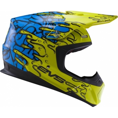 Capacete evs t5 ecto ama. fluor/azul