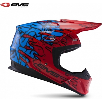 Capacete evs t5 ecto vermelho/azul