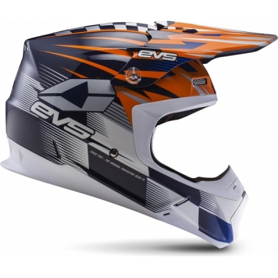 Capacete evs t5 speedway laranja/azul