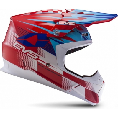 Capacete evs t5 speedway vermelho/azul