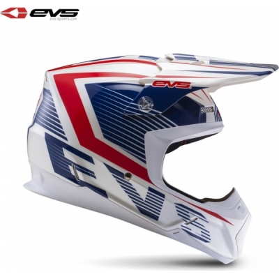 Capacete evs t5 vector azul/vermelho