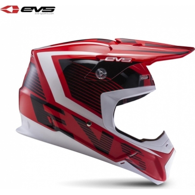 Capacete evs t5 vector vermelho/preto