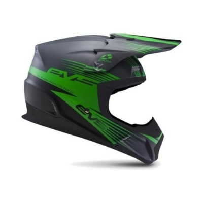 Capacete evs t5 works cinza matte/verde/preto