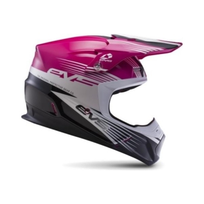 Capacete evs t5 works rosa/branco/preto