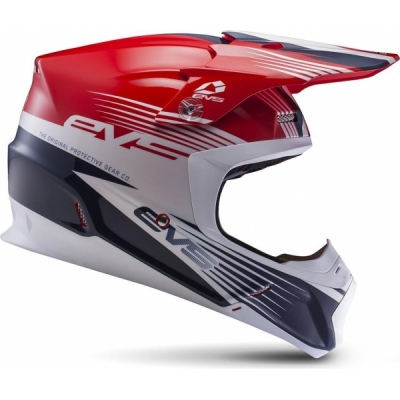 Capacete evs t5 works vermelho/branco/azul