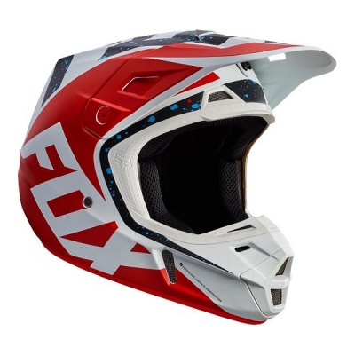 Capacete fox v2 nirv vermelho/branco