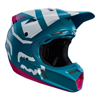 Capacete fox v3 creo teal azul