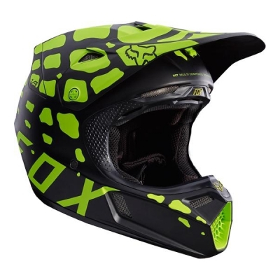 Capacete fox v3 grav preto/amarelo