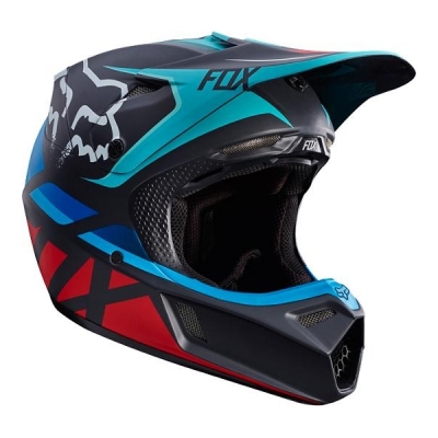 Capacete fox v3 seca cinzento/vermelho