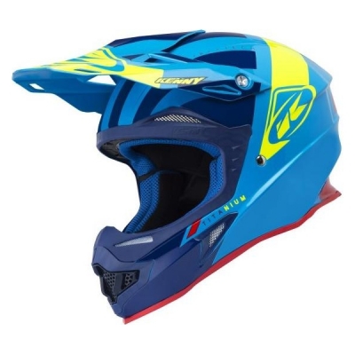 Capacete kenny titanium azul/ama. fluor 2018