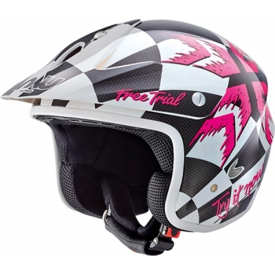 Capacete nau free trial n400 branco/rosa