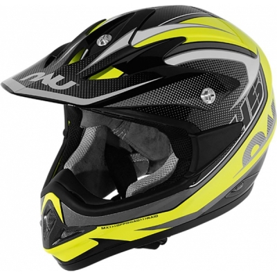 Capacete nau mx raid preto/ama. fluor