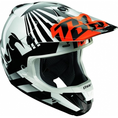 Capacete thor verge dazz preto/branco/laranja