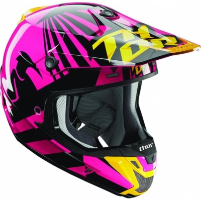 Capacete thor verge rosa/preto/amarelo