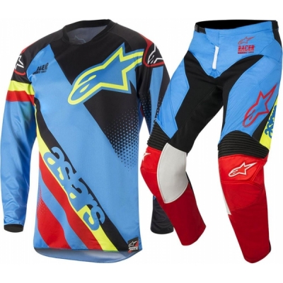 Conj. calÇa/camisola alpinestars racer supermatic azul 2018