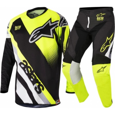 Conj. calÇa/camisola alpinestars racer supermatic preto 2018