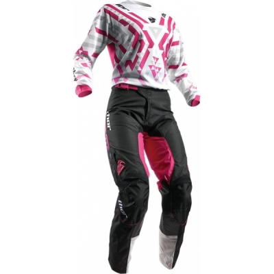 Conj. calÇa/camisola thor pulse facet mulher branco/rosa