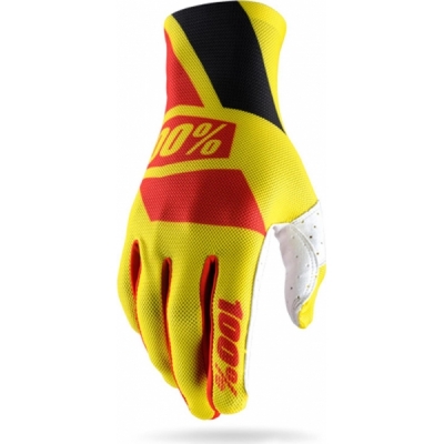 Luvas 100% celium amarelo/vermelho