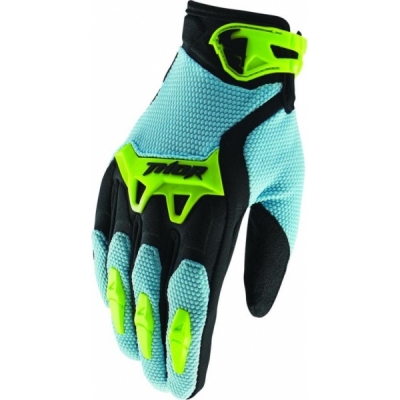 Luvas thor spect preto/azul/verde fluor