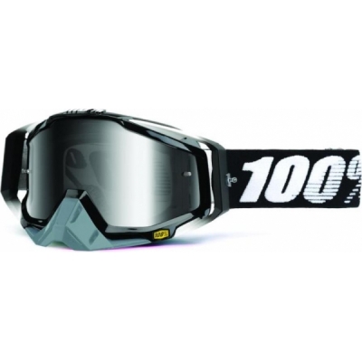 Óculos 100% racecraft abyss black lente espelhada prata
