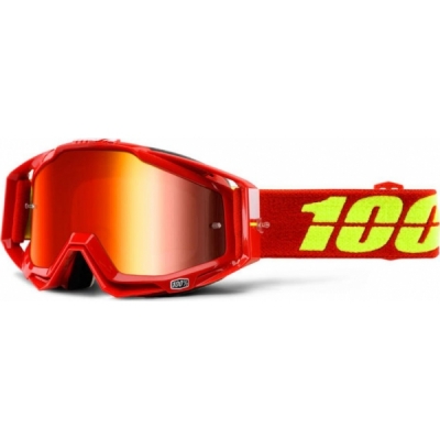 Óculos 100% racecraft corvette lente espelhada vermelha
